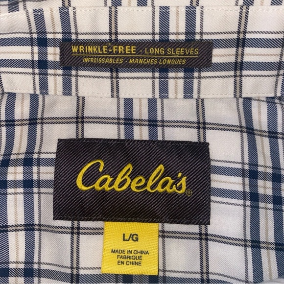 Cabela’s Button Down Wrinkle-Free Shirt Men’s Size Large Plaid Long Sleeve - Picture 3 of 5
